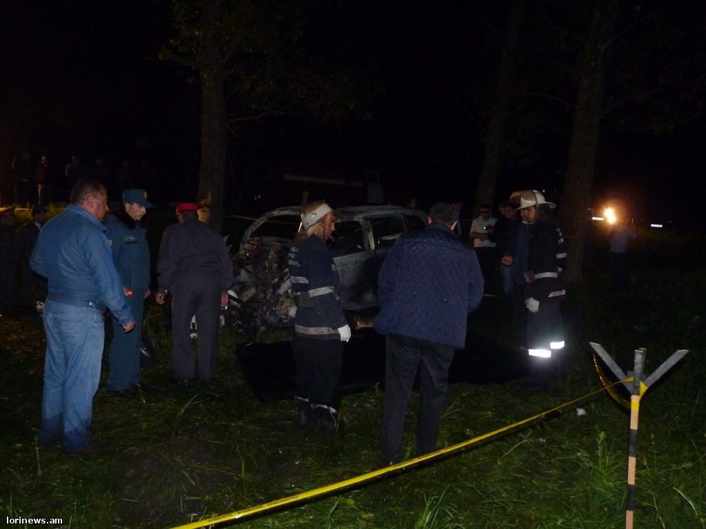 Ողբերգական ավտովթար Լոռիում. Մեքենայի վարորդն ու 6 ուղևորները ողջ-ողջ այրվել են(ֆոտո)