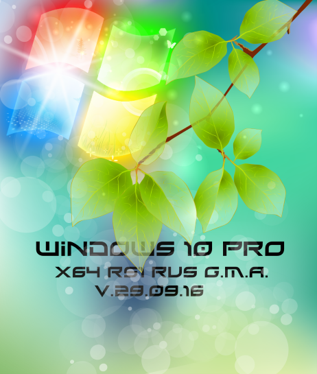 Windows 10 PRO RS1 by G.M.A. v.29.09.16 (x64) (2016) Rus