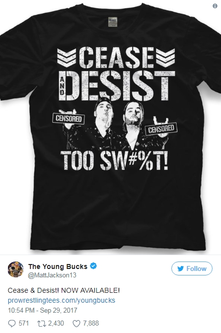 WWE подают в суд на Young Bucks за использование жеста Too Sweet