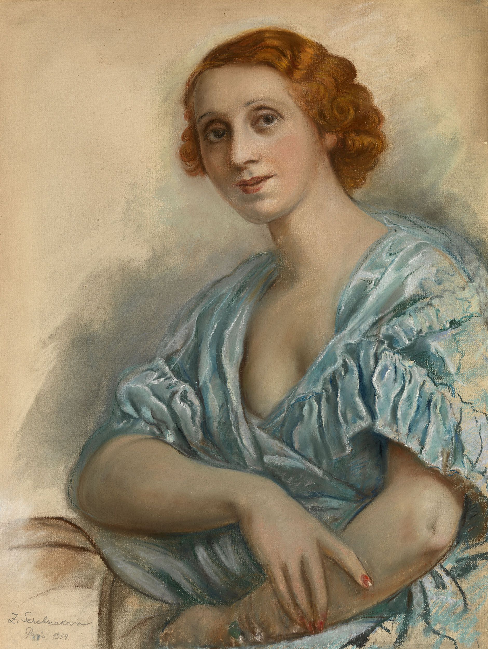 Женский портрет 1934. 62.5 х 45.5 см. пастель. Частная коллекция.jpg