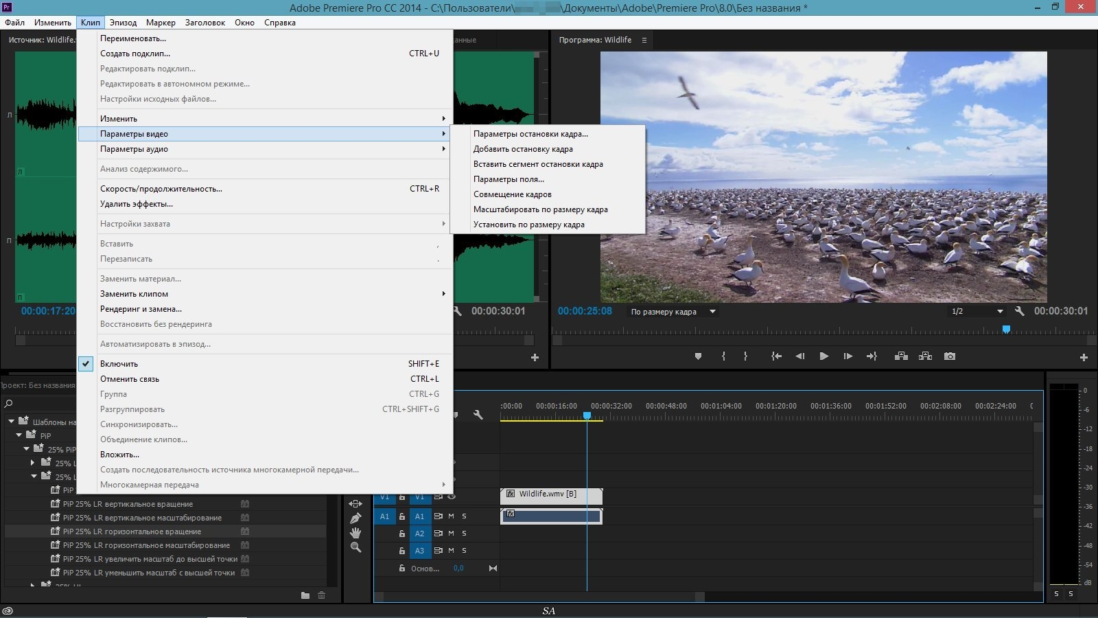 Adobe premiere pro как изменить размер картинки