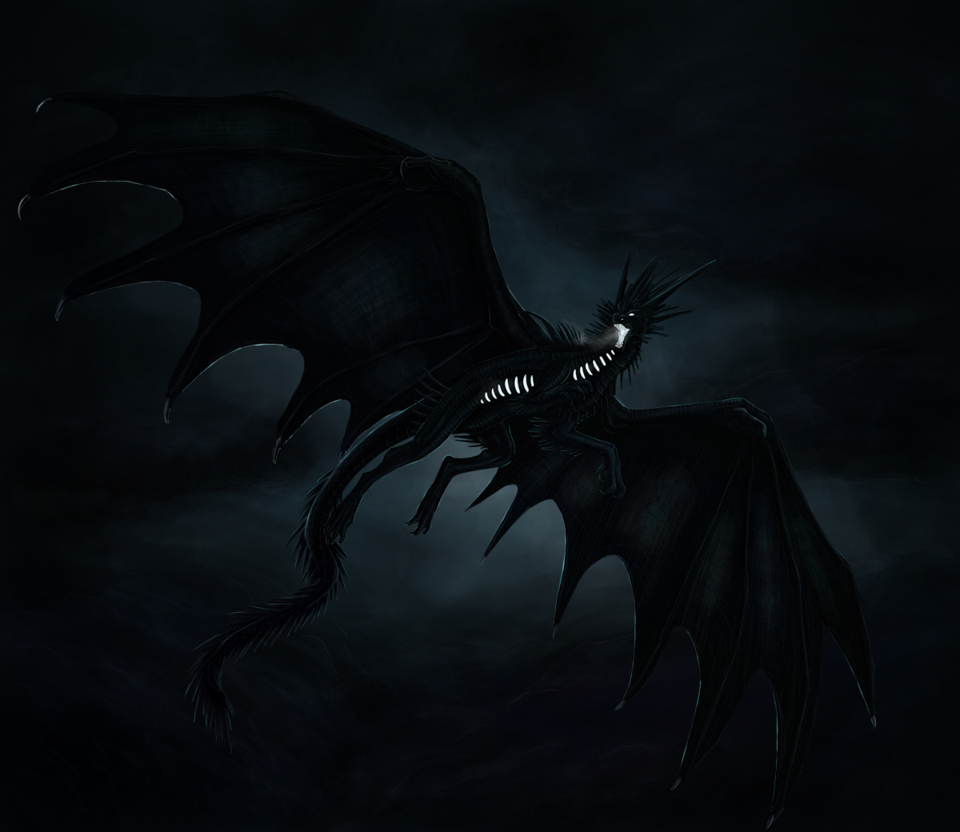 Страшный черный дракон
