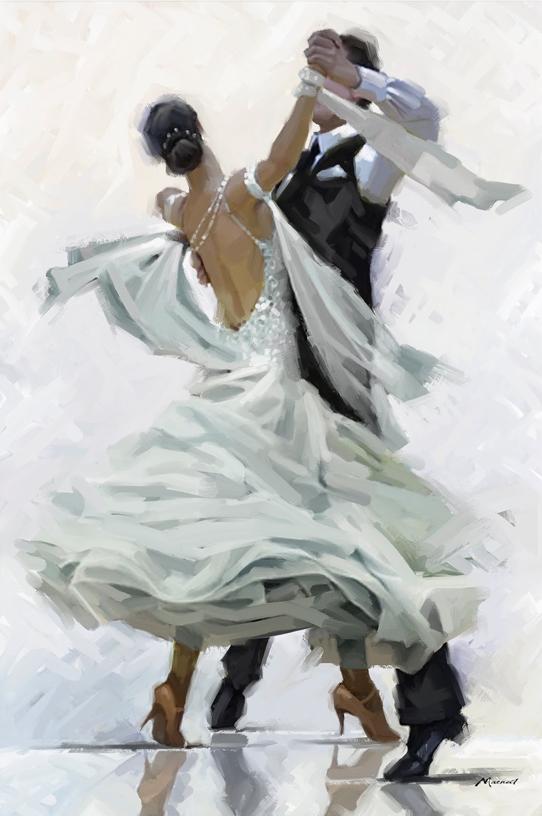 Другой белый танец. Картины Ричарда Макнейла. Richard MCNEIL художник.