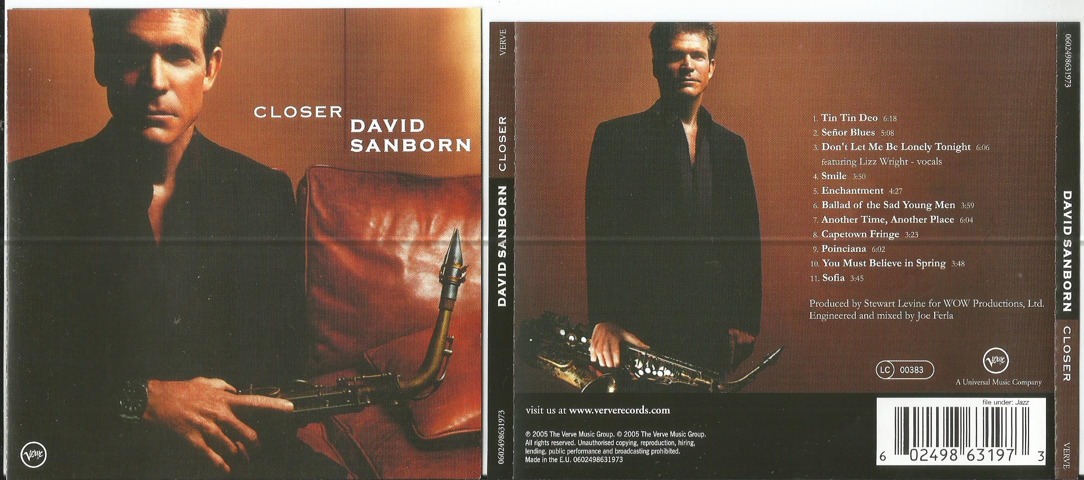 Closer By Sanborn David Cd With Apexmusic Ref