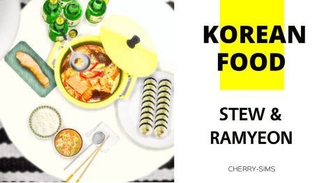 Корейская еда от cherry-sims для Симс 4
