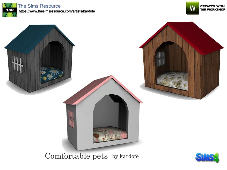 Домик Small pet bed для собак от kardofe для Симс 4
