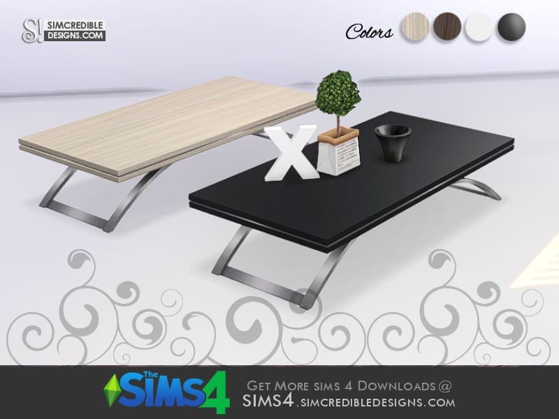 Кофейный столик ComeCozy4 от SIMcredible! для Симс 4