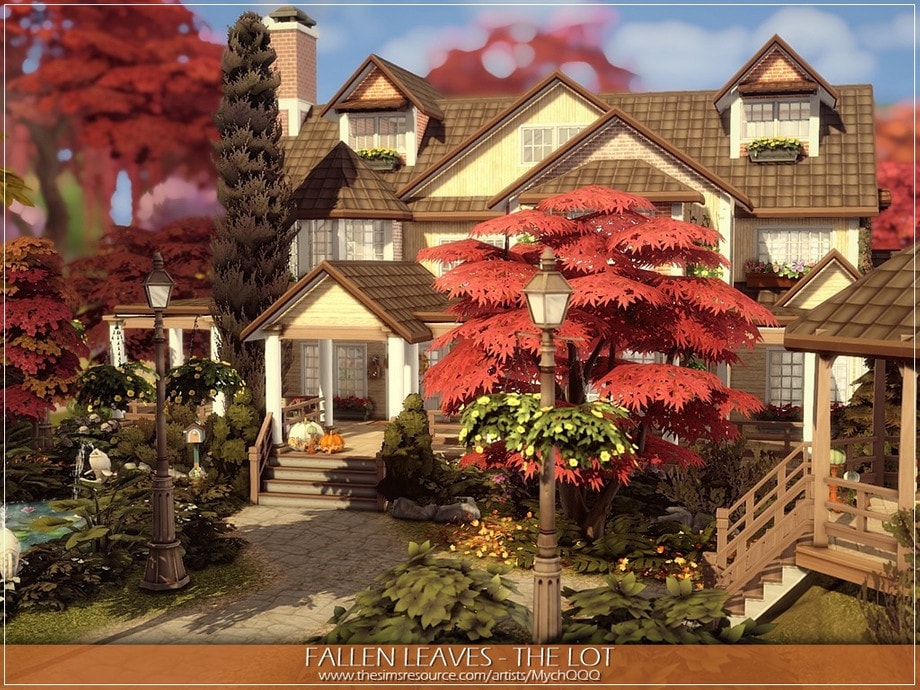 Дом Fallen Leaves от MychQQQ для Симс 4