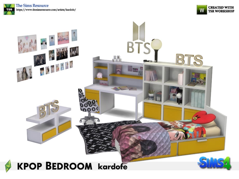 Спальня BTS kpop Bedroom от kardofe для Симс 4