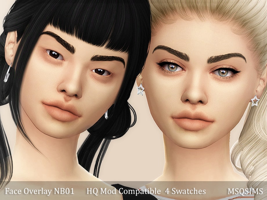Скинтон Face Overlay NB01 от MSQSIMS для Симс 4