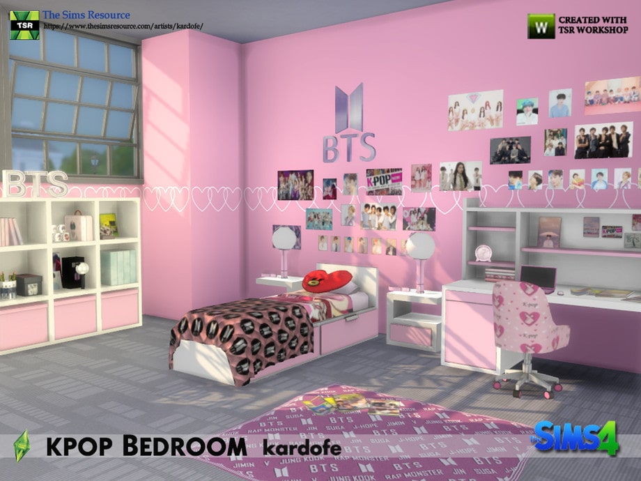 Спальня BTS kpop Bedroom от kardofe для Симс 4