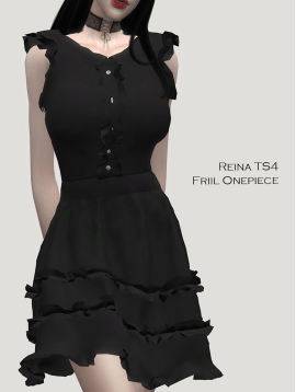 Платье Friil Onepiece от Reina для Симс 4