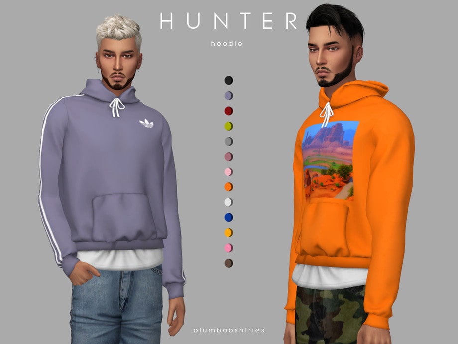 Худи HUNTER  hoodie от Plumbobs n Fries для Симс 4