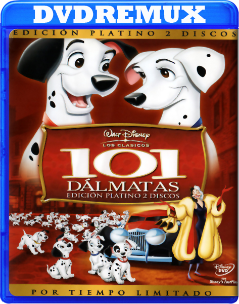 dac91e117efcf319f68866027428bd81 - 101 Dálmatas - Edición Platino 2 Discos - 1961 - DVDRemux - Español Sudamericano,Portugués, Inglés - Animación - MEGA