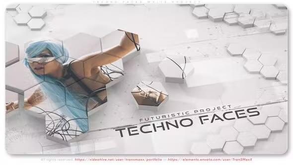 VideoHive - Techno Faces White Project 42324471
