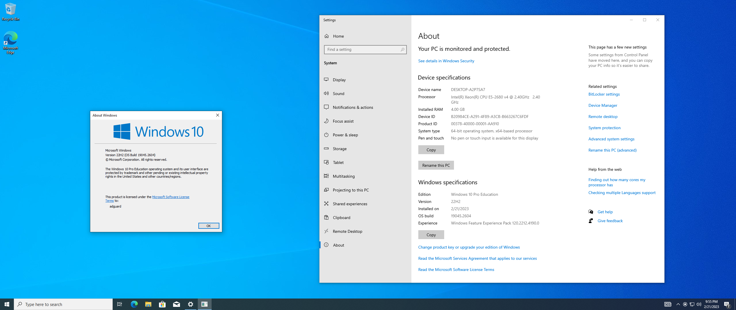 Microsoft Windows 10.0.19045.2604, Version 22H2 (Updated February 2023) - Оригинальные образы от Microsoft MSDN [En]
