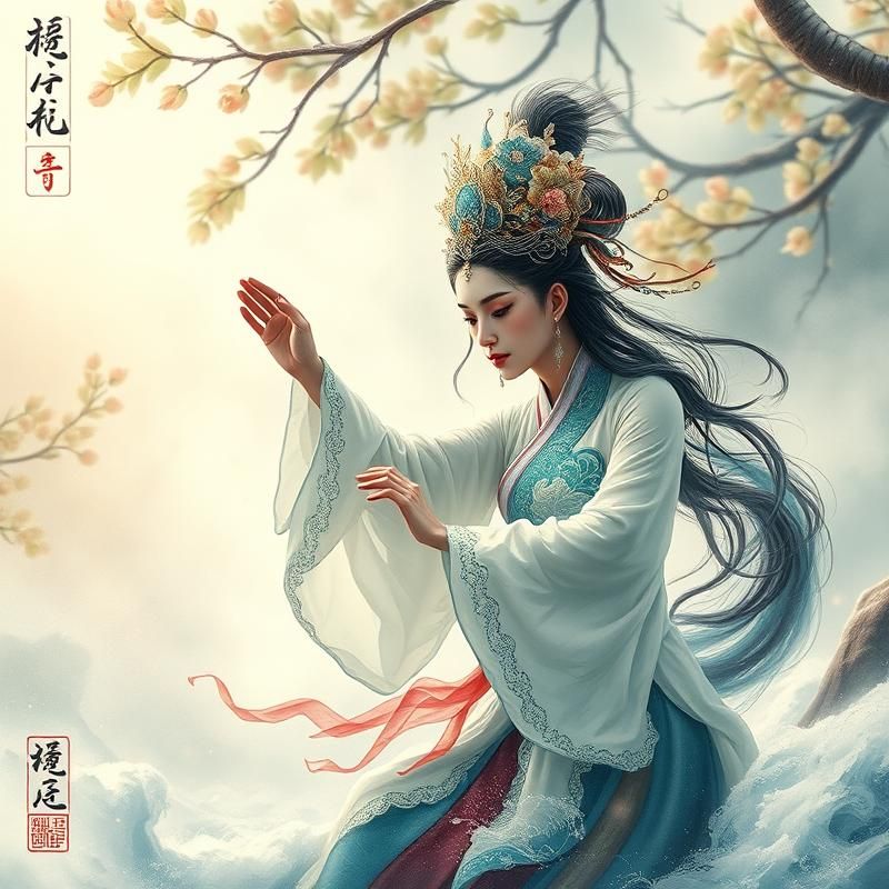 chinese painting style AI art