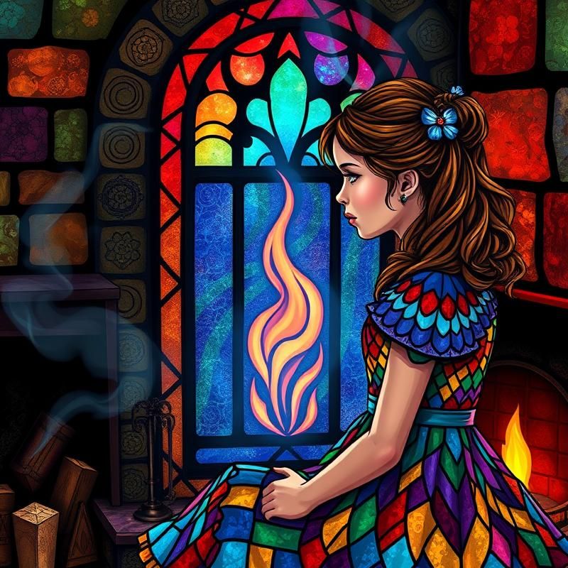 stained glass style AI art