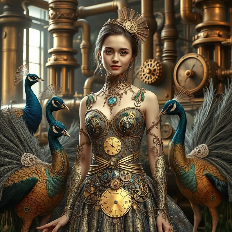 steampunk style AI art
