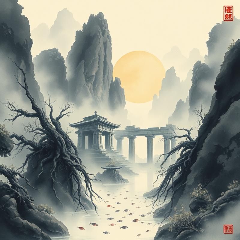 chinese painting style AI art