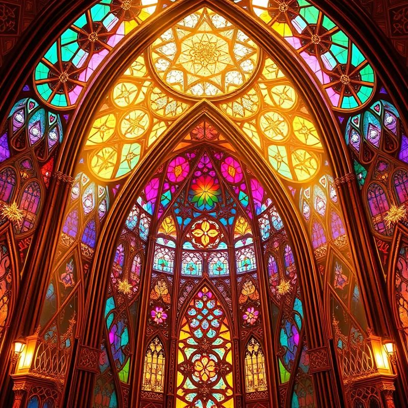 stained glass style AI art