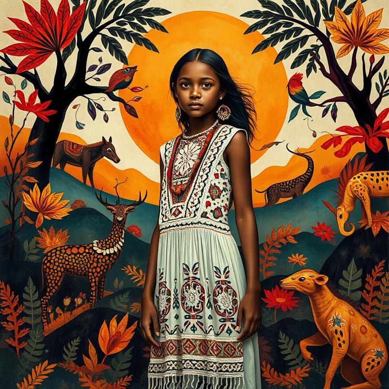 tribal style AI art