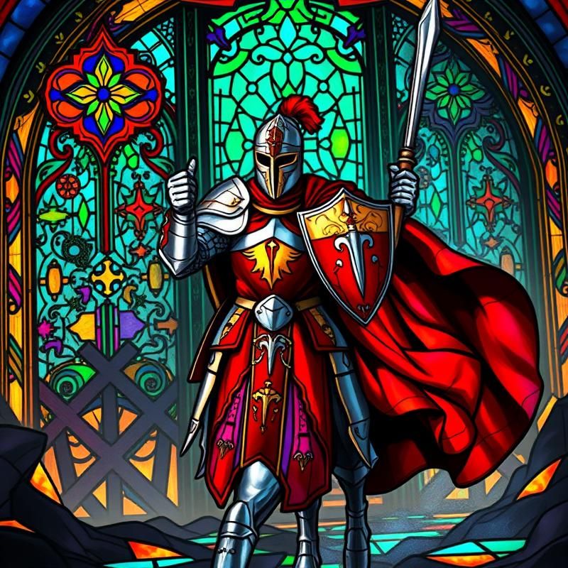 stained glass style AI art