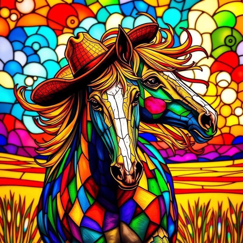 stained glass style AI art
