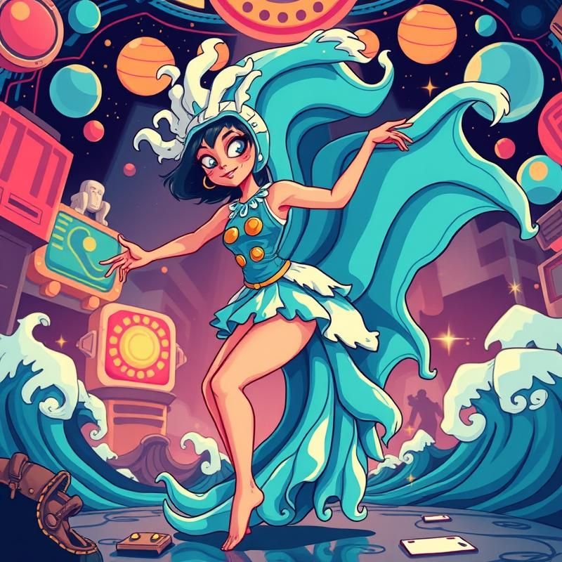 lowbrow art style AI art