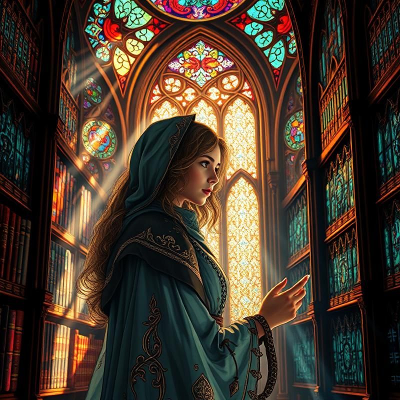 stained glass style AI art