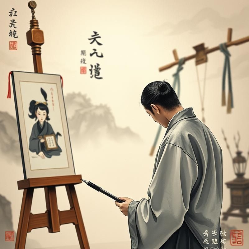 chinese painting style AI art