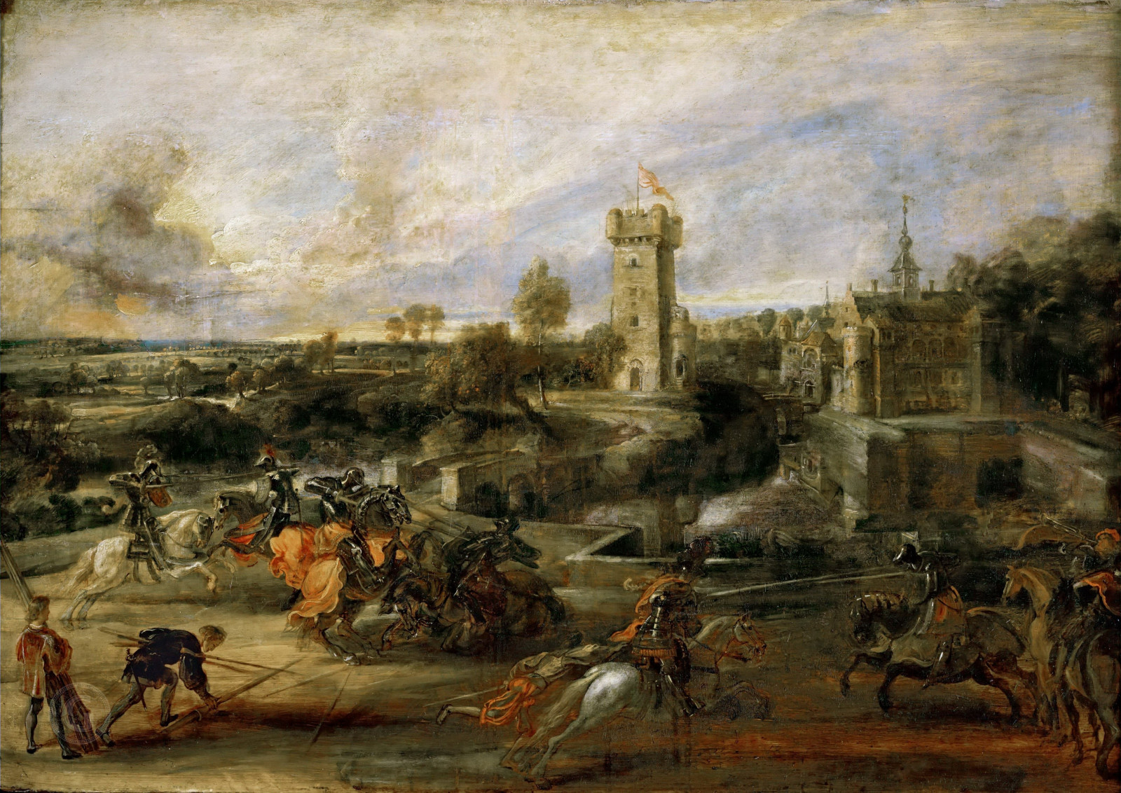 Лувр – Рубенс, Питер Пауль (1577 Зиген - 1640 Антверпен) -- Пейзаж с турниром у замка Стен.jpg