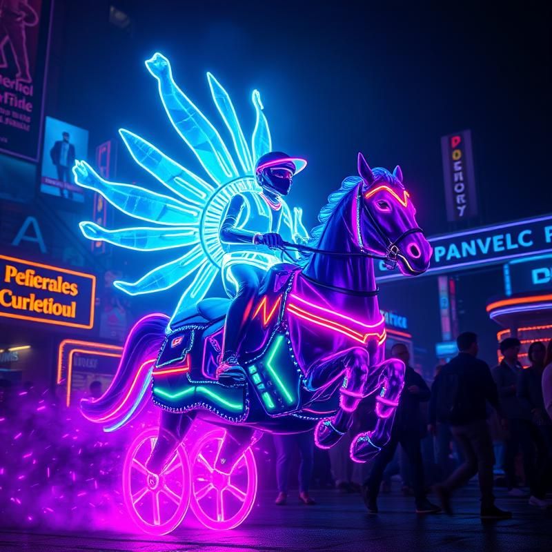 neon art style AI art