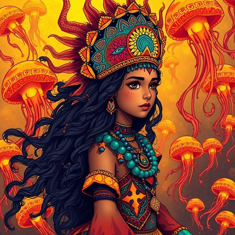 tribal style AI art