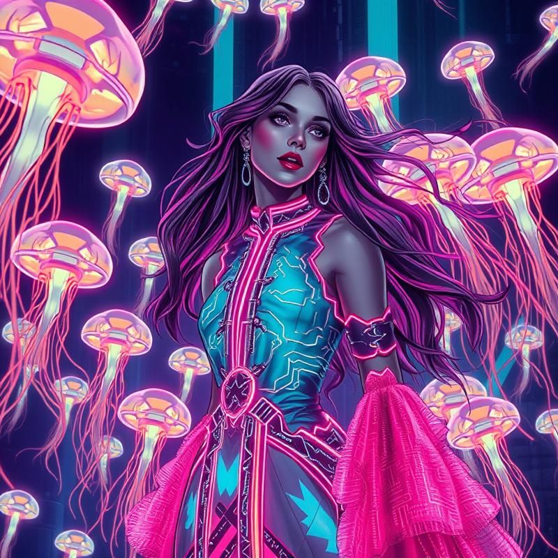 synthwave style AI art