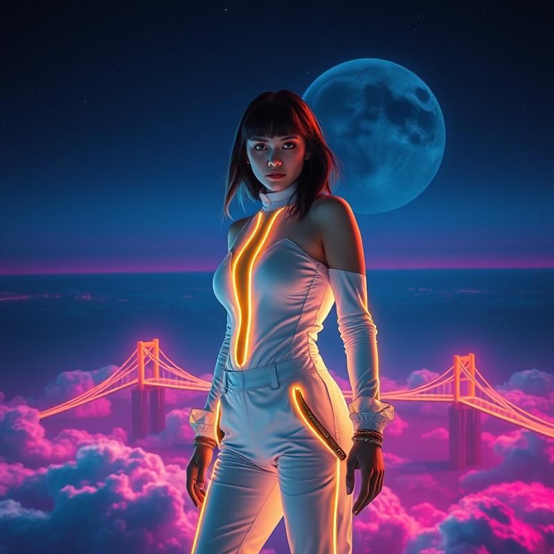 synthwave style AI art
