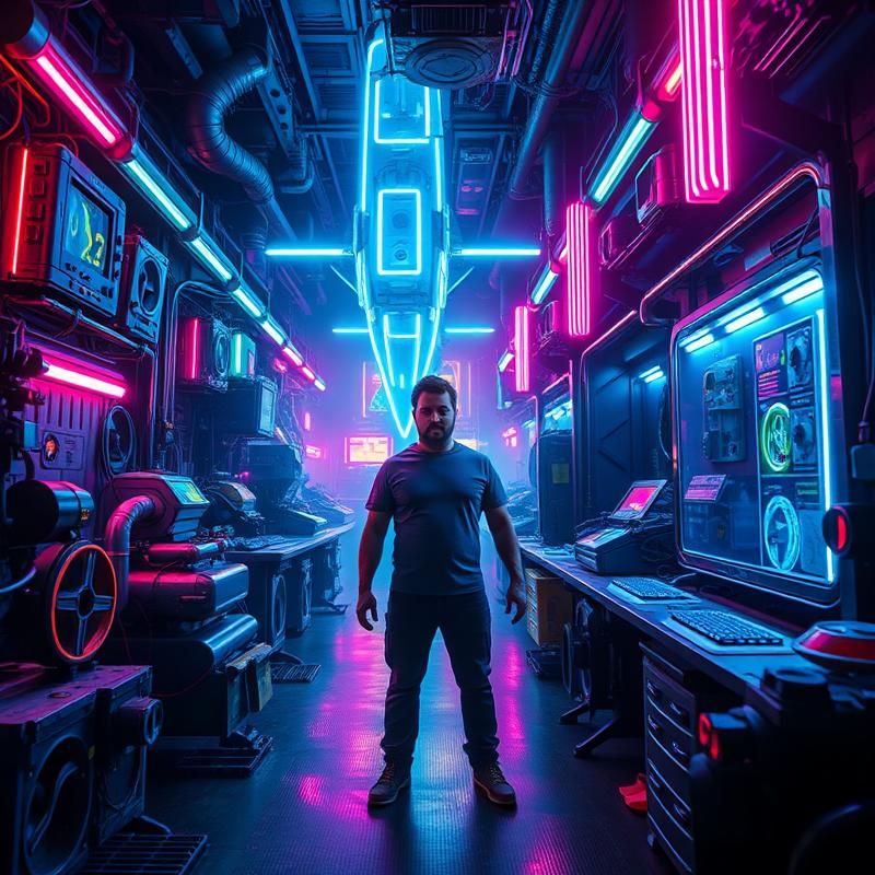neon art style AI art