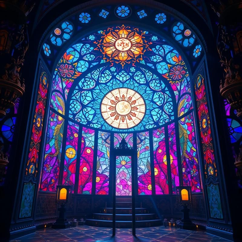 stained glass style AI art
