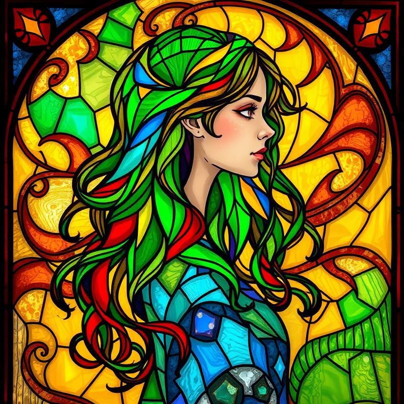 stained glass style AI art