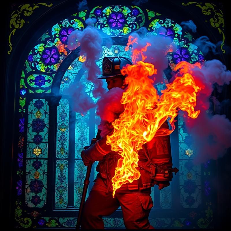 stained glass style AI art