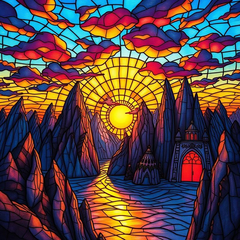 stained glass style AI art