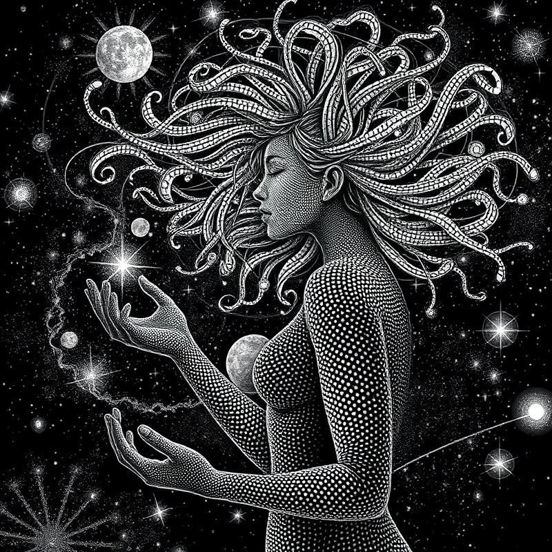 stipple style AI art