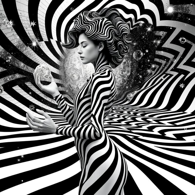 op art style AI art