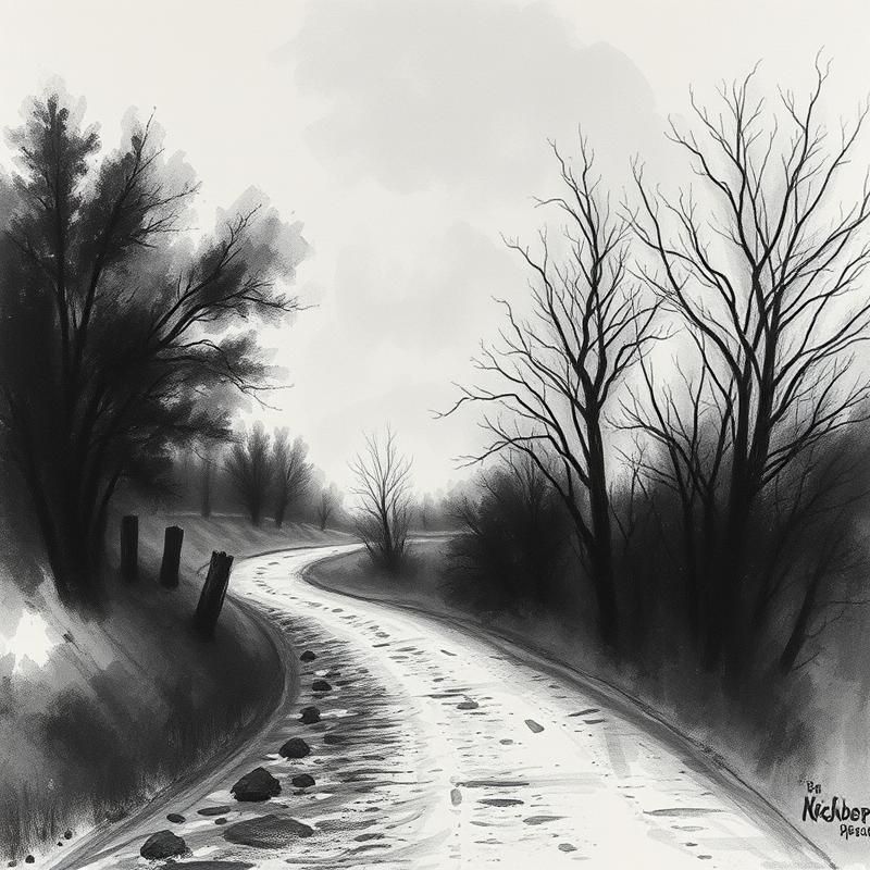 charcoal drawing style AI art