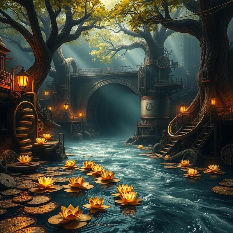 steampunk style AI art
