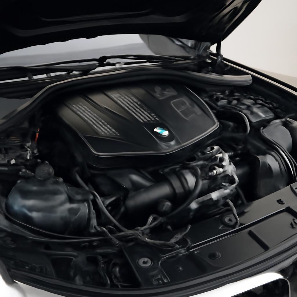 Современный двигатель BMW под капотом, иллюстрирующий сложность и технологичность силовых агрегатов марки.