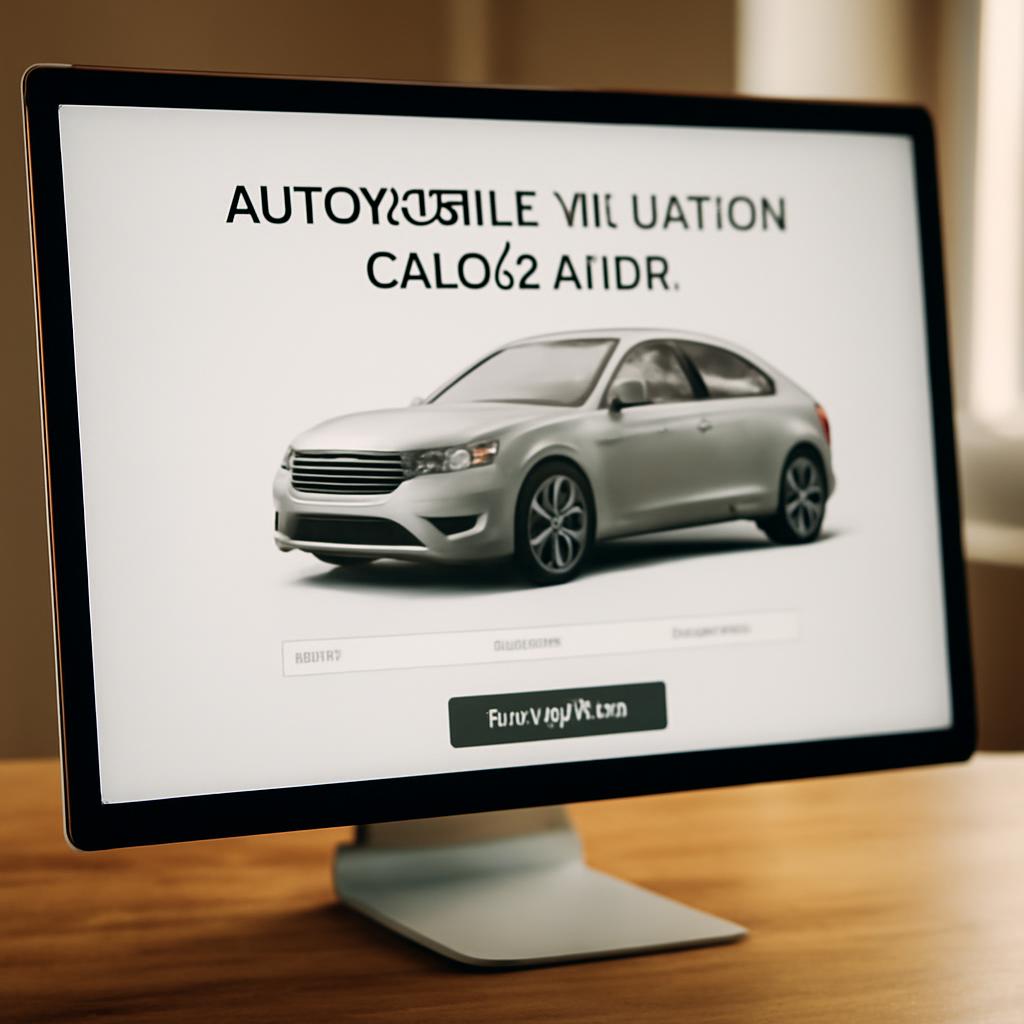 Калькулятор оценки стоимости автомобиля на экране компьютера