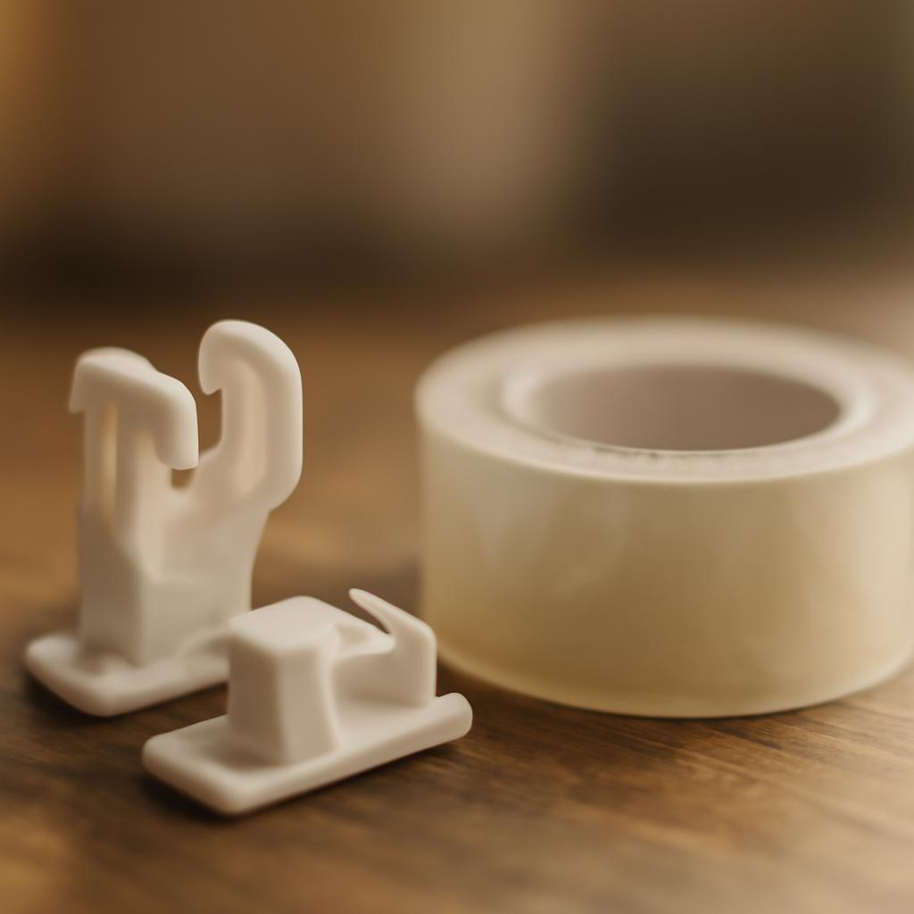 Клипсы и скотч для крепления жалюзи на пластиковые окна