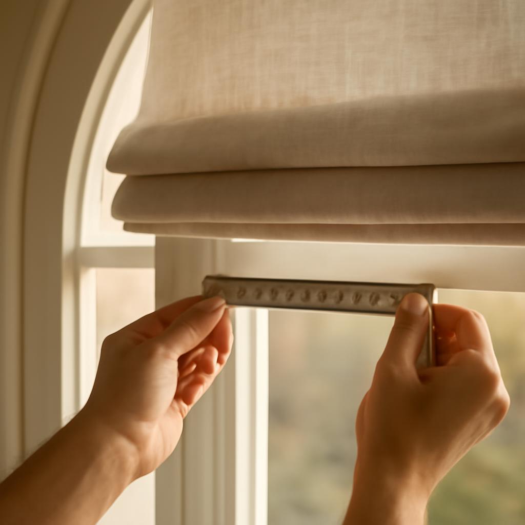 Расчет ткани для арочного окна с римскими шторами