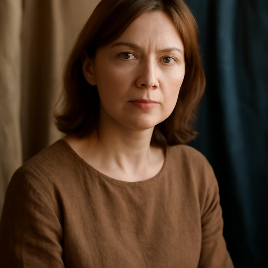 Валентина Григорьева — портрет автора в студии с тканями